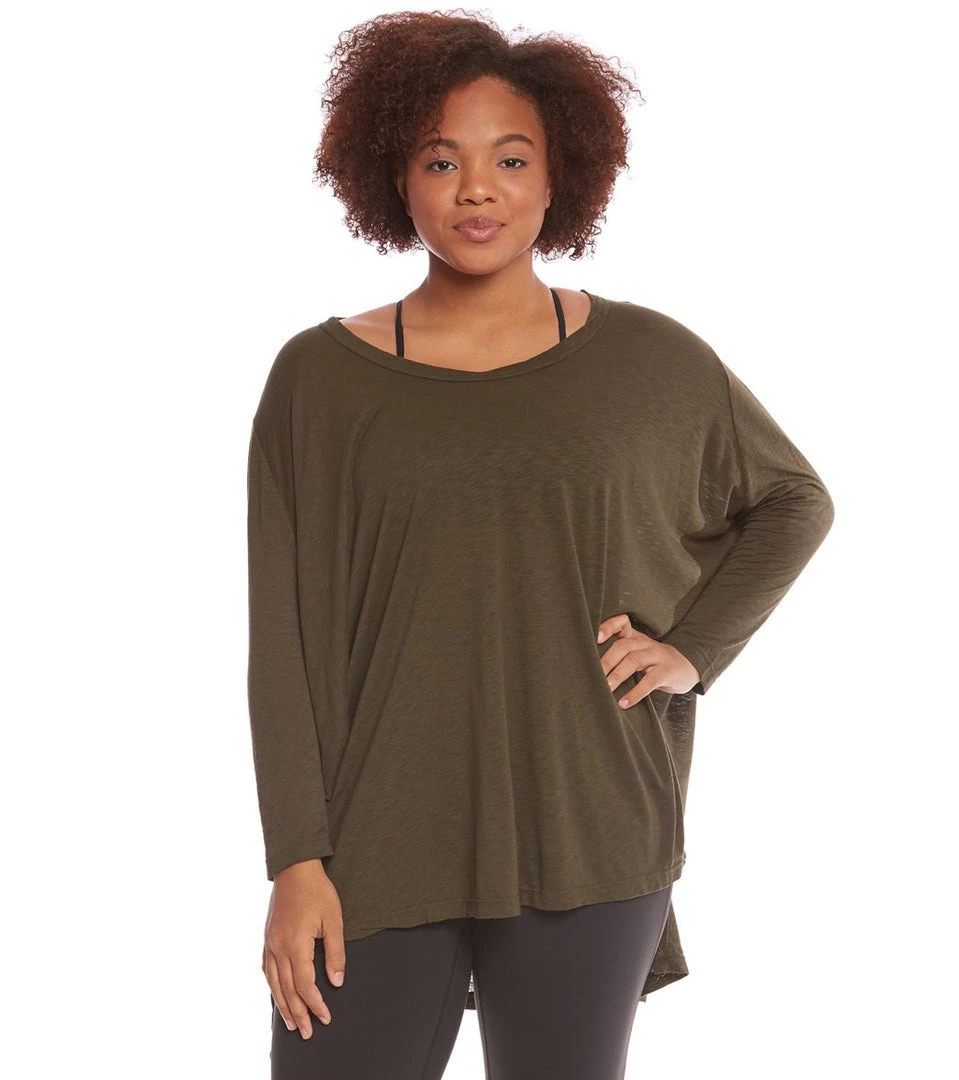 Hard Tail Plus Size Oversized 3/4 Sleeve Raglan Layering Top Valley CLOTHING 3 Hard Tail Plus Size Oversized 3/4 Sleeve Raglan Layering Top Valley CLOTHING