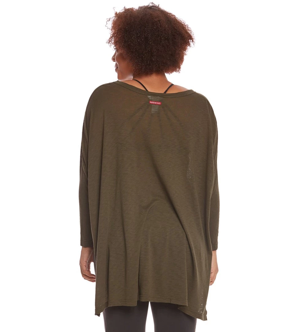 Hard Tail Plus Size Oversized 3/4 Sleeve Raglan Layering Top Valley CLOTHING 5 Hard Tail Plus Size Oversized 3/4 Sleeve Raglan Layering Top Valley CLOTHING