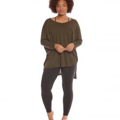 Hard Tail Plus Size Oversized 3/4 Sleeve Raglan Layering Top Valley CLOTHING 11 Hard Tail Plus Size Oversized 3/4 Sleeve Raglan Layering Top Valley CLOTHING
