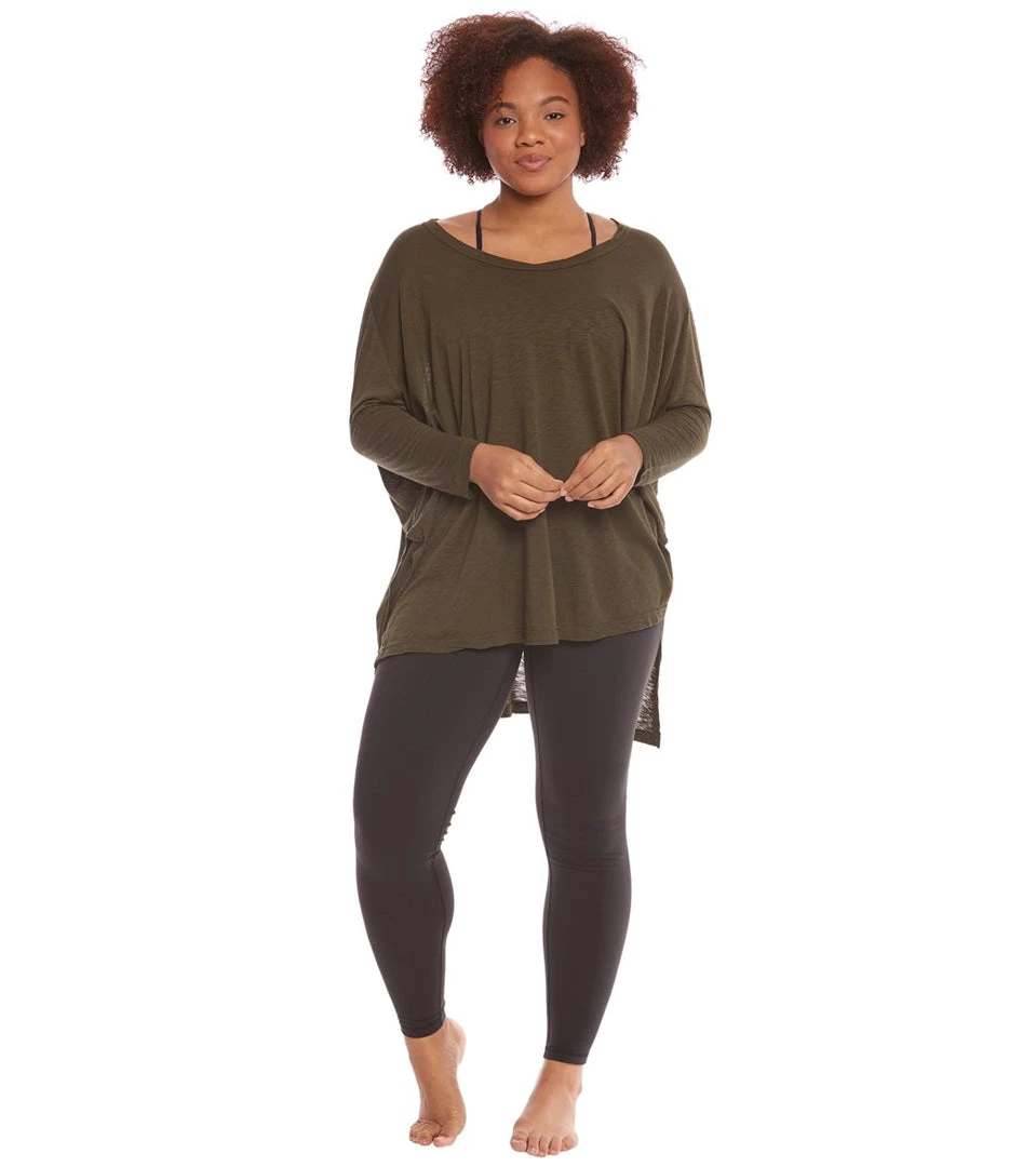 Hard Tail Plus Size Oversized 3/4 Sleeve Raglan Layering Top Valley CLOTHING 6 Hard Tail Plus Size Oversized 3/4 Sleeve Raglan Layering Top Valley CLOTHING