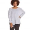 CLOTHING Hard Tail Plus Size Oversized 3/4 Sleeve Raglan Layering Top Dove