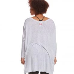 CLOTHING Hard Tail Plus Size Oversized 3/4 Sleeve Raglan Layering Top Dove