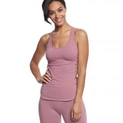 Hard Tail X Side Yoga Tank Top Dusty Rose