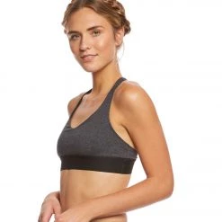 Onzie Y Back Yoga Sports Bra Slate Grey /Black