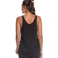 Bella + Canvas Flowy Side Slit Workout Tank Top Black CLOTHING