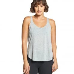 CLOTHING Bella + Canvas Flowy Side Slit Workout Tank Top Athletic Heather