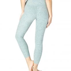 Beyond Yoga Spacedye High Waisted Caught In The Midi 7/8 Yoga Leggings True Teal/White