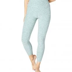 Beyond Yoga Spacedye High Waisted Caught In The Midi 7/8 Yoga Leggings True Teal/White