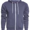 CLOTHING Bella + Canvas Men's Sponge Fleece Full Zip Hoodie Heather Navy
