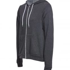 Bella + Canvas Men's Sponge Fleece Full Zip Hoodie Dark Grey Heather CLOTHING