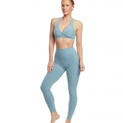 Beyond Yoga Spacedye High Waisted Caught In The Midi 7/8 Yoga Leggings Blue Crush/Sky Blue