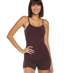 CLOTHING Hard Tail Long Yoga Sport Bra Tank Red Plum