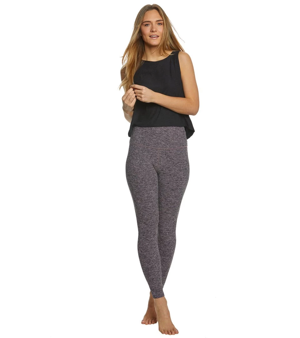 Beyond Yoga Spacedye High Waisted Caught In The Midi 7/8 Yoga Leggings Black/Pink Opal Women 6 Beyond Yoga Spacedye High Waisted Caught In The Midi 7/8 Yoga Leggings Black/Pink Opal Women