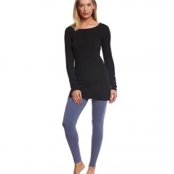 Hard Tail Long Sleeve Skinny Yoga Tee Black