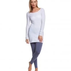 Hard Tail Long Sleeve Skinny Yoga Tee White