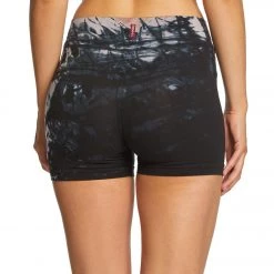 Hard Tail High Rise Yoga Booty Shorts Brown/Black Diagonal Butterfly