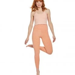 Beyond Yoga Spacedye High Waisted Caught In The Midi 7/8 Yoga Leggings Coral Dust Melon Women