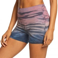 CLOTHING Hard Tail High Rise Yoga Booty Shorts Rose/Mauve Rainbow Horizon