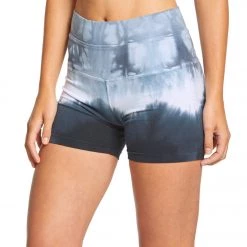 Hard Tail High Rise Yoga Booty Shorts Navy/White Rainbow Horizon CLOTHING