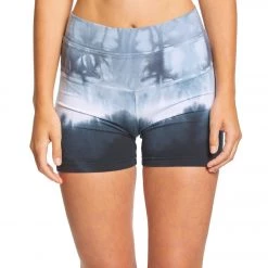 Hard Tail High Rise Yoga Booty Shorts Navy/White Rainbow Horizon CLOTHING