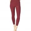 Beyond Yoga Spacedye High Waisted Caught In The Midi 7/8 Yoga Leggings Team Burgundy/Bold Burgundy Women