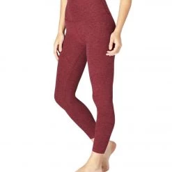 Beyond Yoga Spacedye High Waisted Caught In The Midi 7/8 Yoga Leggings Team Burgundy/Bold Burgundy Women