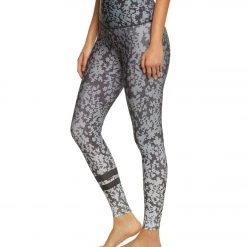Onzie Graphic High Waisted 7/8 Yoga Leggings Gray Ombre