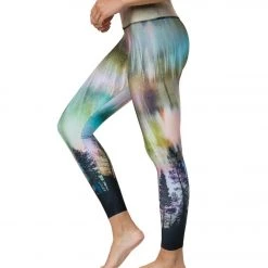Onzie Graphic High Waisted 7/8 Yoga Leggings Northern Lights