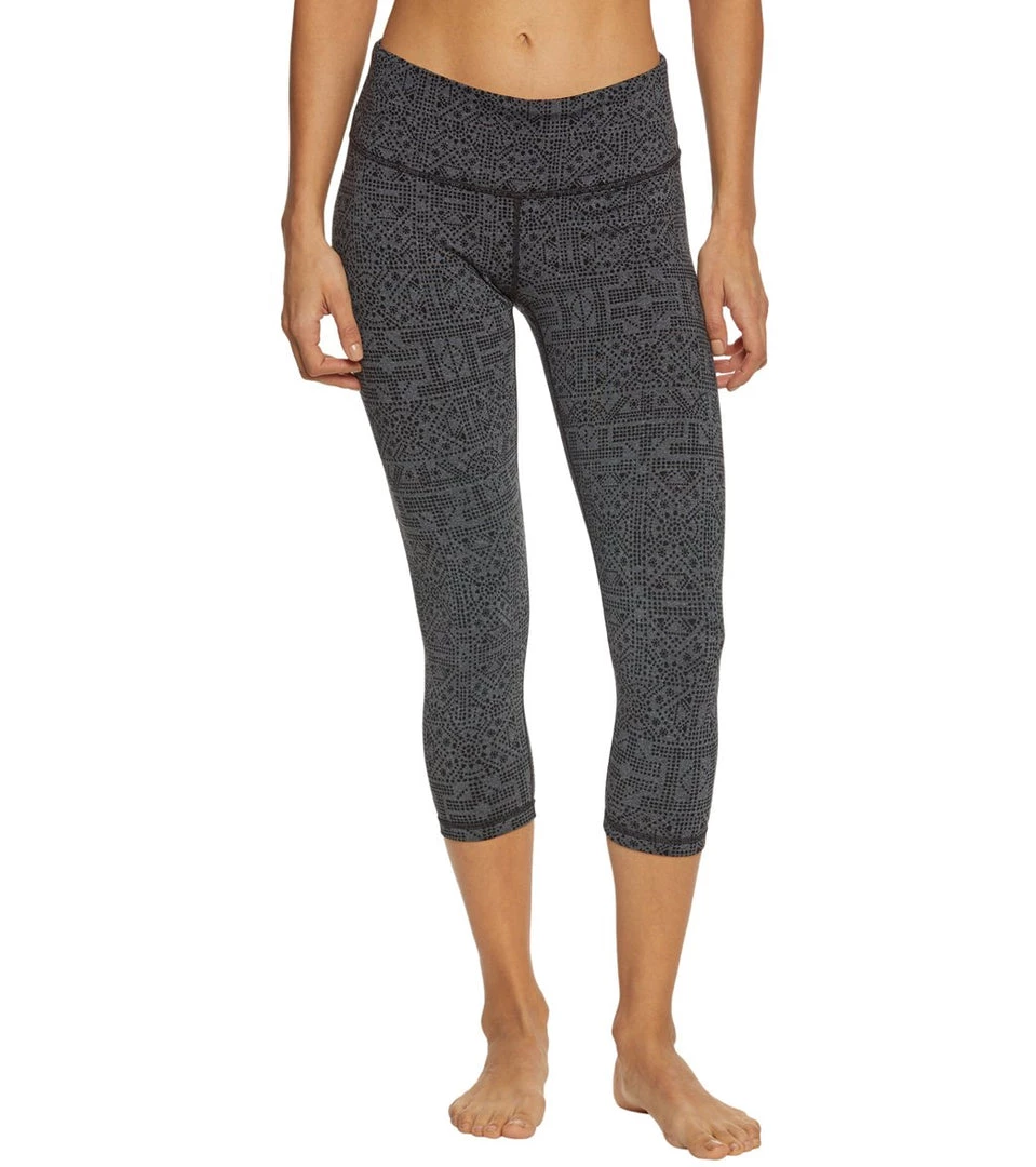 PrAna Pillar Yoga Capris Charcoal Heather Mosaic 9 PrAna Pillar Yoga Capris Charcoal Heather Mosaic