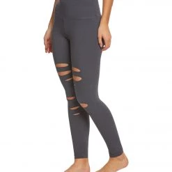 Hard Tail Flat Waist Laser Ankle Yoga Leggings Onyx CLOTHING