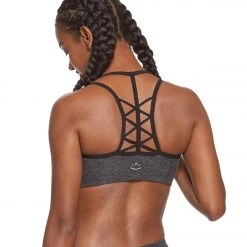 CLOTHING Beyond Yoga Strappy Hour Yoga Sports Bra Black/Charcoal