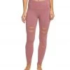 CLOTHING Hard Tail Flat Waist Laser Ankle Yoga Leggings Dusty Rose