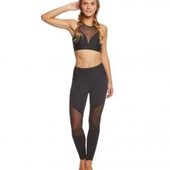 CLOTHING Onzie High Waisted Track Yoga Leggings Black/Black Mesh