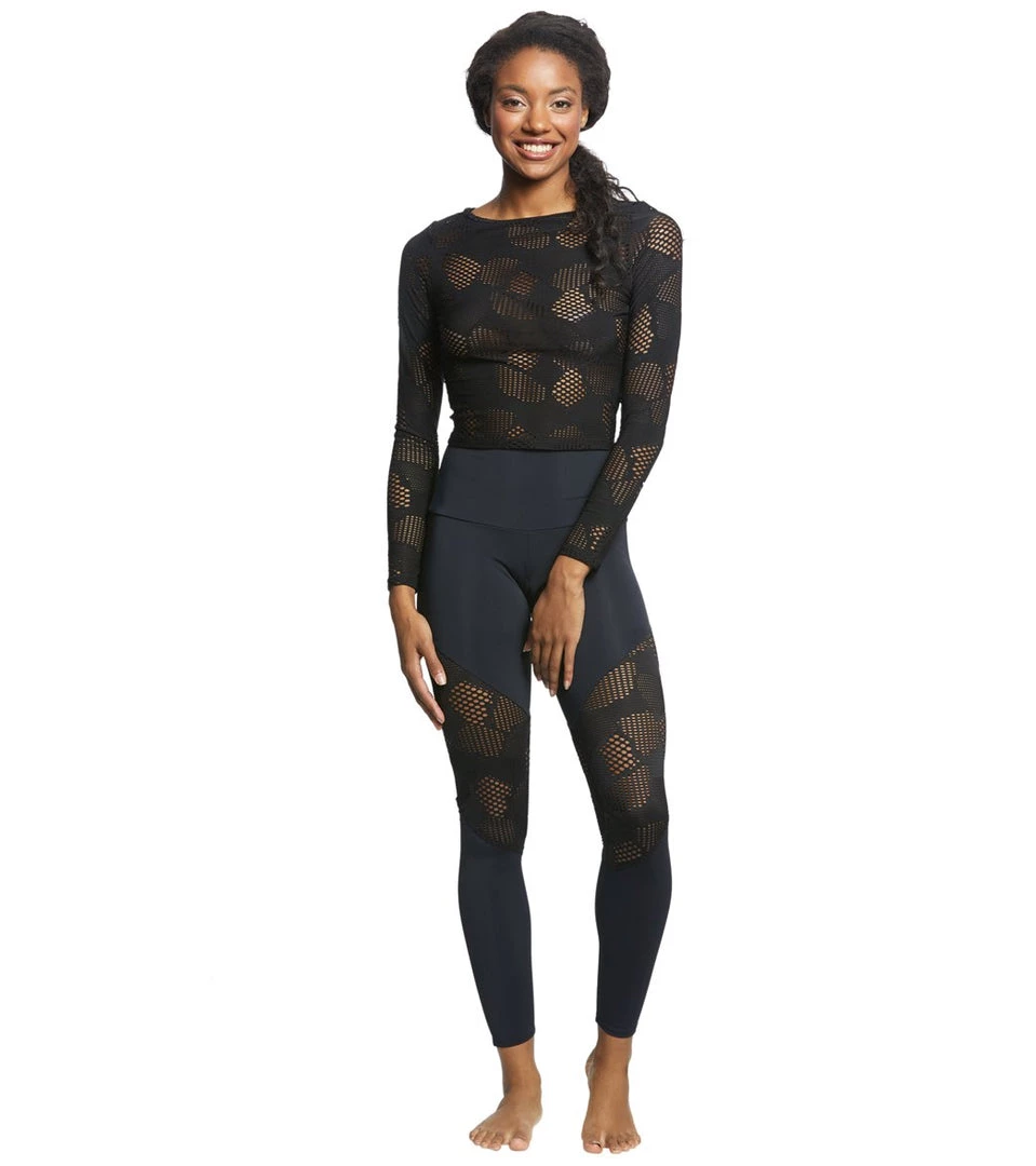 Onzie High Waisted Track Yoga Leggings Black Honeycomb CLOTHING 6 Onzie High Waisted Track Yoga Leggings Black Honeycomb CLOTHING