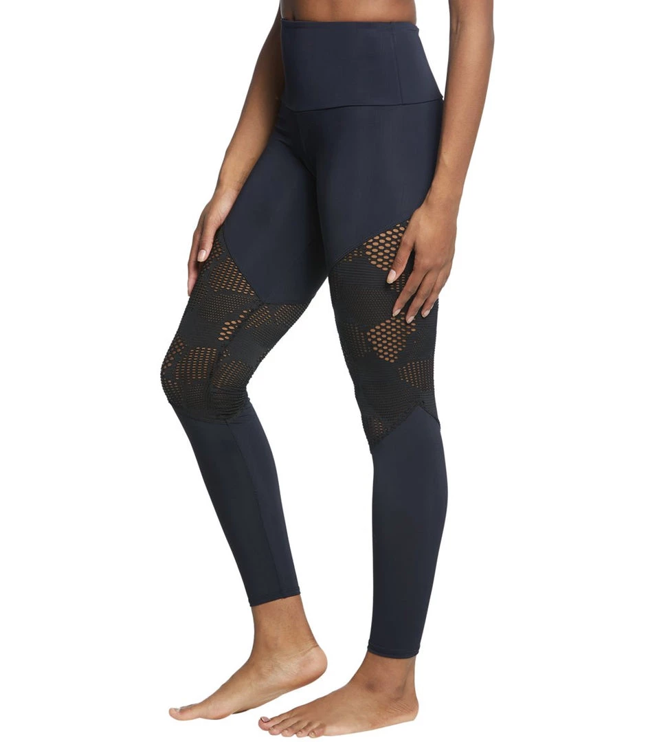 Onzie High Waisted Track Yoga Leggings Black Honeycomb CLOTHING 8 Onzie High Waisted Track Yoga Leggings Black Honeycomb CLOTHING