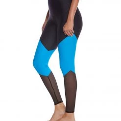 Onzie High Waisted Track Yoga Leggings Indian Blue Combo CLOTHING