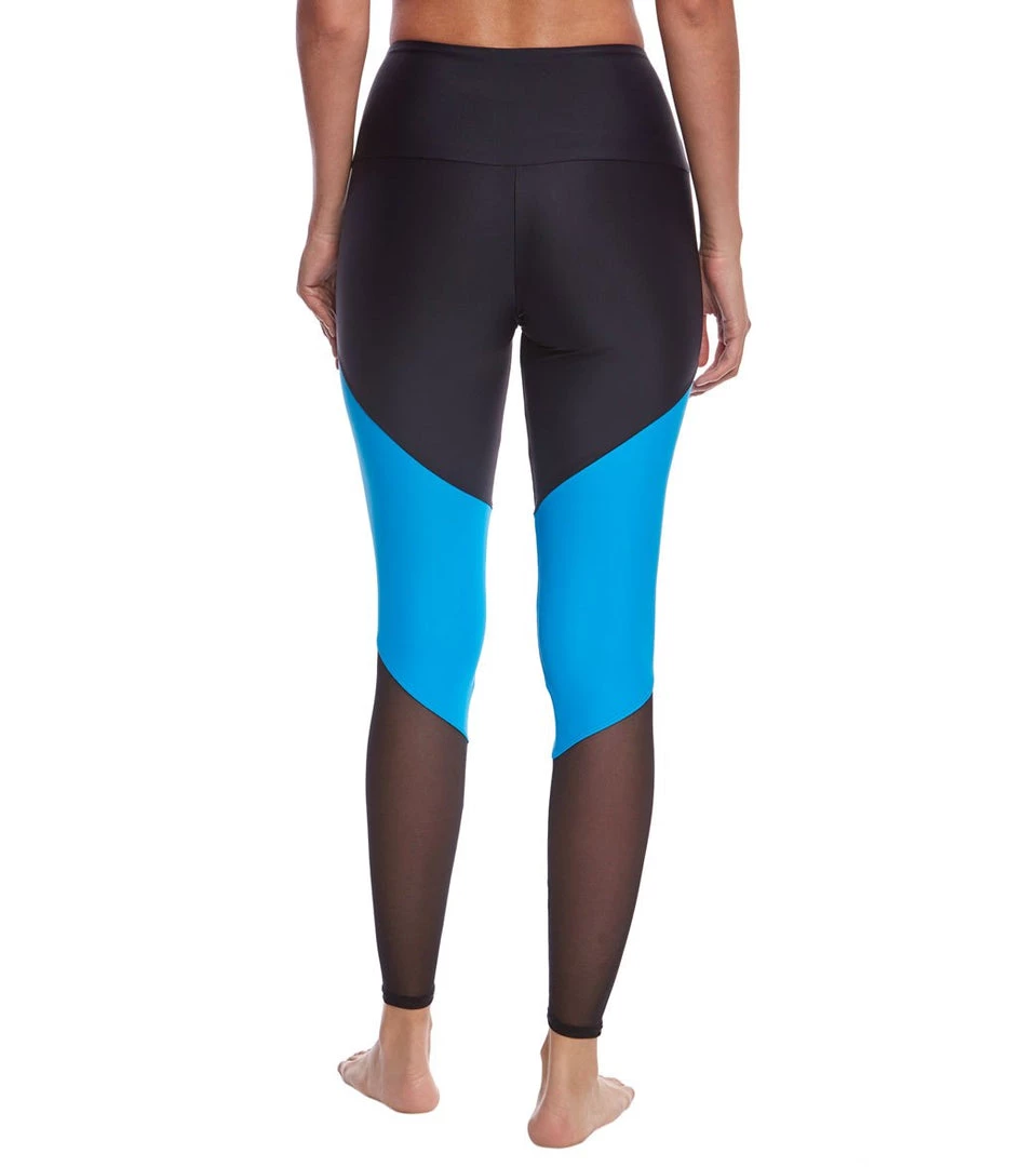 Onzie High Waisted Track Yoga Leggings Indian Blue Combo CLOTHING 5 Onzie High Waisted Track Yoga Leggings Indian Blue Combo CLOTHING