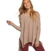 Hard Tail Thumbhole Slit Seam Side Pullover Mauve