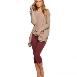 Hard Tail Thumbhole Slit Seam Side Pullover Mauve