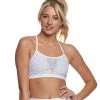 Beyond Yoga Cut It Close Mesh Yoga Sports Bra White CLOTHING