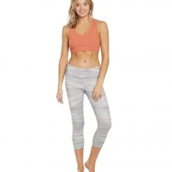 PrAna Pillar Printed Yoga Capris Ashy Sunrise CLOTHING