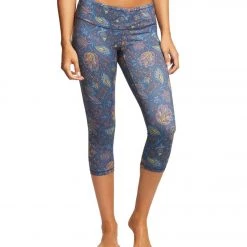 PrAna Pillar Printed Yoga Capris Blue Sierra