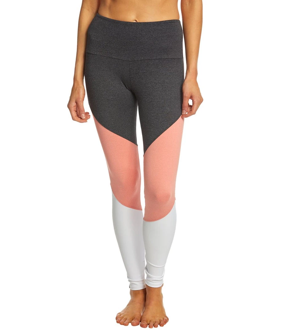 Onzie High Waisted Track Yoga Leggings Peach Pink Majestic Combo 3 Onzie High Waisted Track Yoga Leggings Peach Pink Majestic Combo