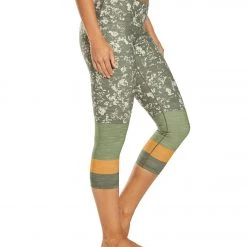 PrAna Pillar Printed Yoga Capris Slate Canopy