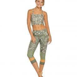 PrAna Pillar Printed Yoga Capris Slate Canopy