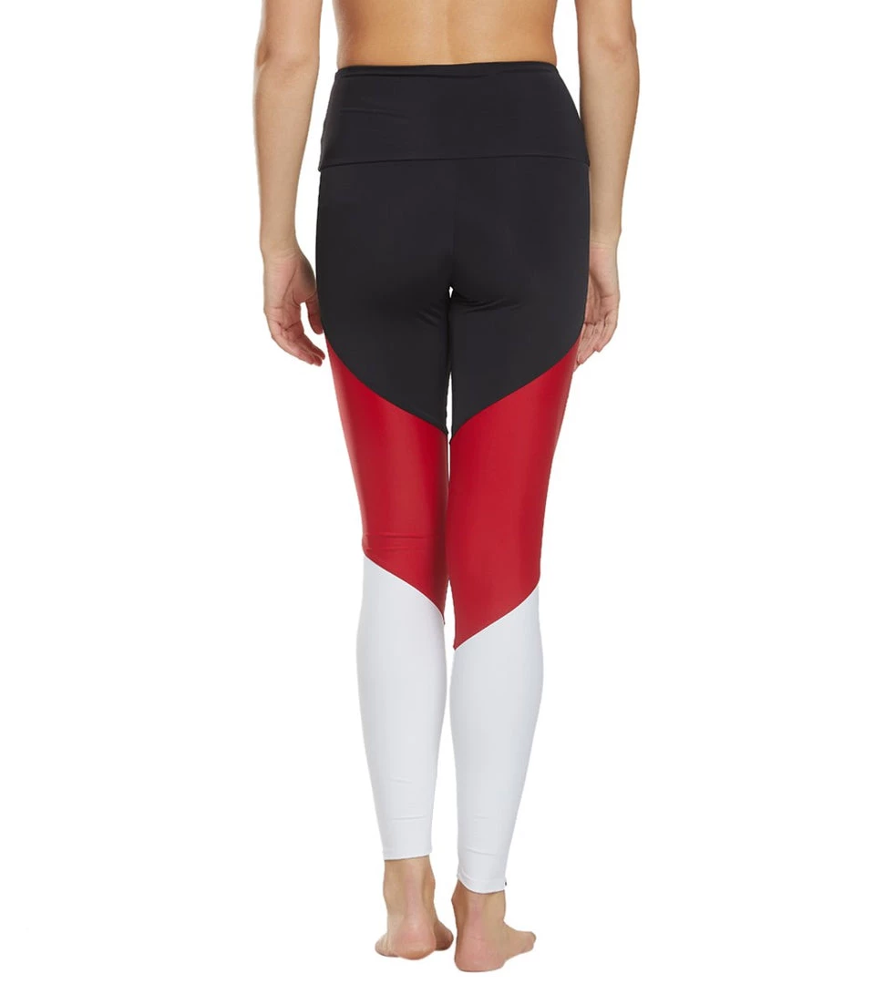 Onzie High Waisted Track Yoga Leggings Black/Red Combo 5 Onzie High Waisted Track Yoga Leggings Black/Red Combo