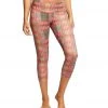 CLOTHING PrAna Pillar Printed Yoga Capris Carmine Desert Geo 2 CLOTHING PrAna Pillar Printed Yoga Capris Carmine Desert Geo