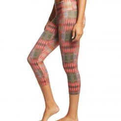 CLOTHING PrAna Pillar Printed Yoga Capris Carmine Desert Geo