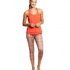 CLOTHING PrAna Pillar Printed Yoga Capris Carmine Desert Geo