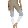 Onzie High Waisted Track Yoga Leggings Dust Fossil Combo